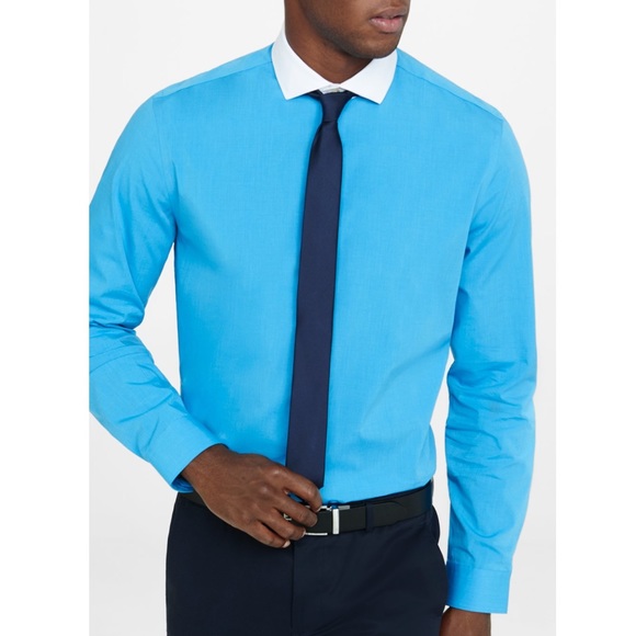 Express Other - Express 1mx Slim Fit Contrast Collar Button Down
